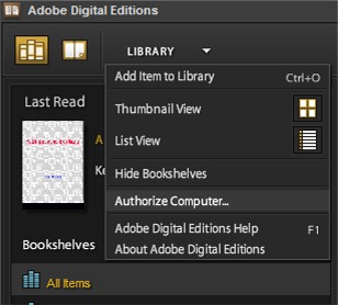 Authorize Adobe Digital Editions